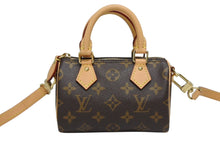 画像をギャラリービューアに読み込む, 極美品 LOUIS VUITTON ルイヴィトン ナノ スピーディ 2WAYバッグ モノグラム M81085 ブラウン PVC レザー ゴールド金具 中古 4b010367