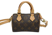 画像をギャラリービューアに読み込む, 極美品 LOUIS VUITTON ルイヴィトン ナノ スピーディ 2WAYバッグ モノグラム M81085 ブラウン PVC レザー ゴールド金具 中古 4b010367