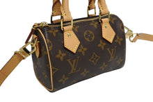 画像をギャラリービューアに読み込む, 極美品 LOUIS VUITTON ルイヴィトン ナノ スピーディ 2WAYバッグ モノグラム M81085 ブラウン PVC レザー ゴールド金具 中古 4b010367
