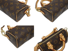 画像をギャラリービューアに読み込む, 極美品 LOUIS VUITTON ルイヴィトン ナノ スピーディ 2WAYバッグ モノグラム M81085 ブラウン PVC レザー ゴールド金具 中古 4b010367