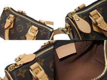 画像をギャラリービューアに読み込む, 極美品 LOUIS VUITTON ルイヴィトン ナノ スピーディ 2WAYバッグ モノグラム M81085 ブラウン PVC レザー ゴールド金具 中古 4b010367