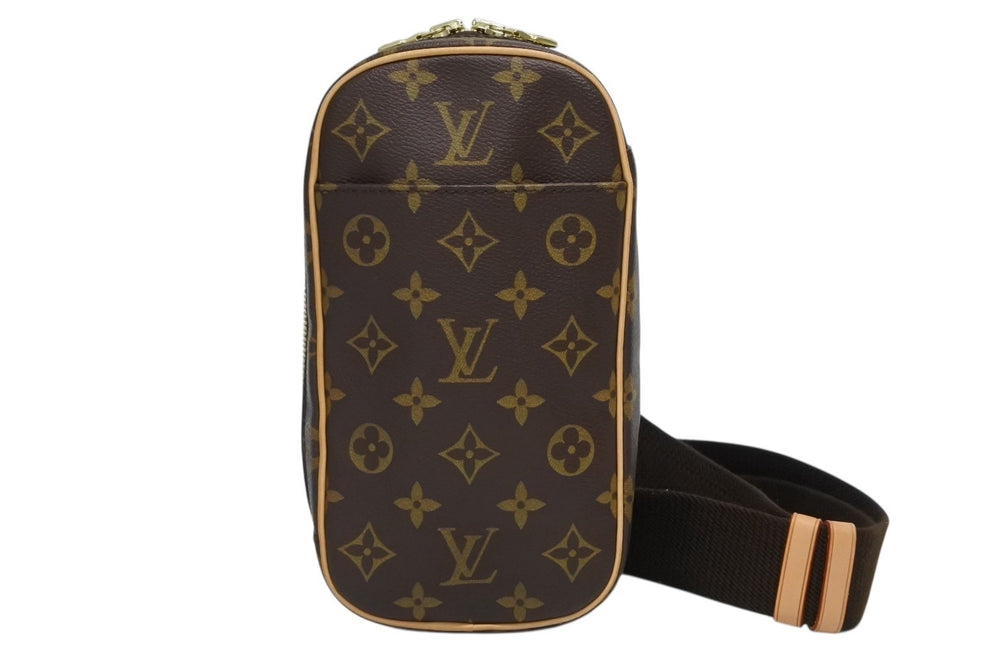 極美品 LOUIS VUITTON ルイヴィトン ポシェット ガンジュ ショルダーバッグ M51870 モノグラム ブラウン ゴールド金具 中古 4b010370