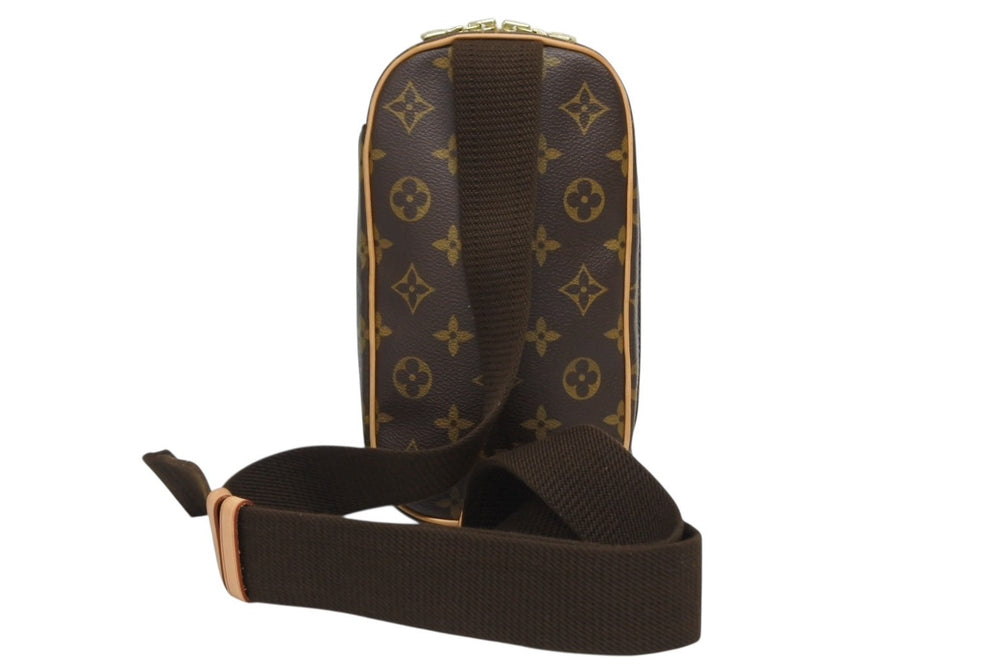 極美品 LOUIS VUITTON ルイヴィトン ポシェット ガンジュ ショルダーバッグ M51870 モノグラム ブラウン ゴールド金具 中古 4b010370