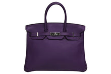画像をギャラリービューアに読み込む, 極美品 HERMES エルメス BIRKIN バーキン35 ウルトラバイオレット シルバー金具 トリヨンクレマンス ハンドバッグ □P刻印 中古 4b010375