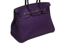 画像をギャラリービューアに読み込む, 極美品 HERMES エルメス BIRKIN バーキン35 ウルトラバイオレット シルバー金具 トリヨンクレマンス ハンドバッグ □P刻印 中古 4b010375