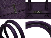 画像をギャラリービューアに読み込む, 極美品 HERMES エルメス BIRKIN バーキン35 ウルトラバイオレット シルバー金具 トリヨンクレマンス ハンドバッグ □P刻印 中古 4b010375