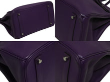 画像をギャラリービューアに読み込む, 極美品 HERMES エルメス BIRKIN バーキン35 ウルトラバイオレット シルバー金具 トリヨンクレマンス ハンドバッグ □P刻印 中古 4b010375