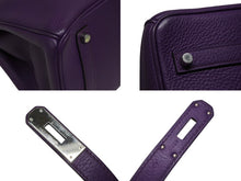 画像をギャラリービューアに読み込む, 極美品 HERMES エルメス BIRKIN バーキン35 ウルトラバイオレット シルバー金具 トリヨンクレマンス ハンドバッグ □P刻印 中古 4b010375