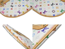 画像をギャラリービューアに読み込む, 極美品 LOUIS VUITTON ルイヴィトン モノグラムマルチカラー ポシェットGM ポーチ クラッチ PVCレザー 村上隆 ホワイト M60027 中古 4b010377
