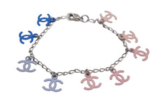 画像をギャラリービューアに読み込む, 極美品 CHANEL シャネル ココマーク ブレスレット アクセサリー 重量約5.8g 全長約18.5cm メタル シルバー マルチカラー 中古 4b010378