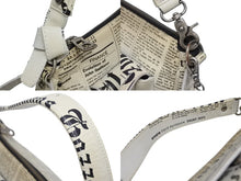 画像をギャラリービューアに読み込む, Galliano ガリアーノ ニュースペーパー 2WAYショルダーバッグ 5R912008 ホワイト ブラック アーカイブ 良品 中古 4b010380