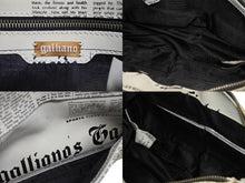 画像をギャラリービューアに読み込む, Galliano ガリアーノ ニュースペーパー 2WAYショルダーバッグ 5R912008 ホワイト ブラック アーカイブ 良品 中古 4b010380