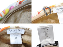 画像をギャラリービューアに読み込む, Christian Dior クリスチャンディオール キャスケット キャップ ガリアーノ期 ホワイト マルチカラー コットン 良品 中古 4b010382