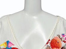 画像をギャラリービューアに読み込む, 極美品 Christian Dior クリスチャンディオール Vネック半袖Tシャツ 6P16155471 サイズ40 マルチカラー ガリアーノ期 総柄 中古 4b010383