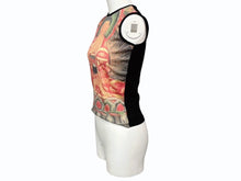 画像をギャラリービューアに読み込む, WAREHOUSE ウェアハウス タンクトップ ノースリーブ ブラック マルチカラー ナイロン コットン サイズ UK8 美品 中古 4b010384