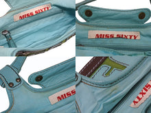 画像をギャラリービューアに読み込む, MISS SIXTY ミスシックスティ ハンドバッグ BW1600 パッチワーク ブルー グリーン ブラウン アンティークゴールド金具 良品 中古 4b010385