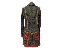 画像をギャラリービューアに読み込む, Christian Dior クリスチャンディオール デニムジャケット ブラック グリーン レッド 6E12088110 コットン ポリウレタン 良品 中古 4b010386