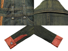 画像をギャラリービューアに読み込む, Christian Dior クリスチャンディオール デニムジャケット ブラック グリーン レッド 6E12088110 コットン ポリウレタン 良品 中古 4b010386