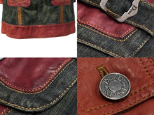 画像をギャラリービューアに読み込む, Christian Dior クリスチャンディオール デニムジャケット ブラック グリーン レッド 6E12088110 コットン ポリウレタン 良品 中古 4b010386
