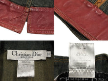 画像をギャラリービューアに読み込む, Christian Dior クリスチャンディオール デニムジャケット ブラック グリーン レッド 6E12088110 コットン ポリウレタン 良品 中古 4b010386