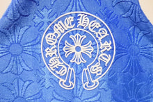 画像をギャラリービューアに読み込む, 新品未使用 CHROME HEARTS クロムハーツ chプラス 総柄 タンクトップ ノースリーブ サイズM ブルー 中古 4b010390