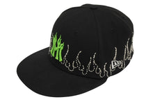 画像をギャラリービューアに読み込む, MANNAHATTA NYC × MAXXX Loso マンナハッタ Fuego Logo Baseball Cap With Sashiko Stiches ベースボールキャップ ブラック グリーン サイズ7 1/4 美品 中古 4b010399