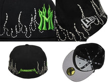 画像をギャラリービューアに読み込む, MANNAHATTA NYC × MAXXX Loso マンナハッタ Fuego Logo Baseball Cap With Sashiko Stiches ベースボールキャップ ブラック グリーン サイズ7 1/4 美品 中古 4b010399