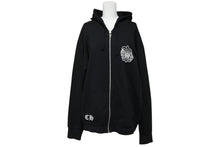 画像をギャラリービューアに読み込む, CHROME HEARTS クロムハーツ ダガー ジップ パーカー ブラック コットン ポリエステル サイズ L RN#95024 シルバー925 金具 良品 中古 4b010408