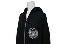 画像をギャラリービューアに読み込む, CHROME HEARTS クロムハーツ ダガー ジップ パーカー ブラック コットン ポリエステル サイズ L RN#95024 シルバー925 金具 良品 中古 4b010408