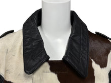 Load image into Gallery viewer, Veruducci ヴァドゥーチ ライダースジャケット ブラック ホワイト レザー ナイロン サイズ 46 シルバー金具 美品 中古 4b010410