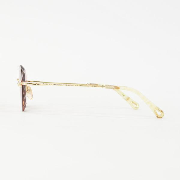 Very good condition Chloe Sunglasses Eyewear CE150S 823 Size 55□18 140 Heart Pink Gold Ivory Used 4b010426