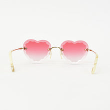画像をギャラリービューアに読み込む, 極美品 Chloe クロエ サングラス アイウェア CE150S 823 サイズ55□18 140 ハート ピンク ゴールド アイボリー 中古 4b010426