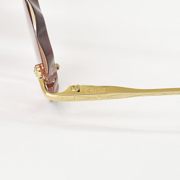 Very good condition Chloe Sunglasses Eyewear CE150S 823 Size 55□18 140 Heart Pink Gold Ivory Used 4b010426