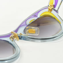 画像をギャラリービューアに読み込む, MIUMIU ミュウミュウ サングラス アート アイウェア SMU07P イタリア製 アセテート ブルー パープル イエロー サイズ49◻︎22 中古 4b010427