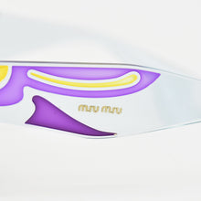 画像をギャラリービューアに読み込む, MIUMIU ミュウミュウ サングラス アート アイウェア SMU07P イタリア製 アセテート ブルー パープル イエロー サイズ49◻︎22 中古 4b010427