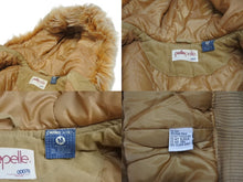 画像をギャラリービューアに読み込む, pelle pelle ペレペレ ボンバー フーデッドジャケット サイズM ステッチ ブラウン フェイクファー 総柄 美品 中古 4b010432