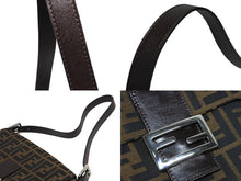 画像をギャラリービューアに読み込む, FENDI フェンディ マンマバケット ワンショルダーバッグ ハンドバッグ ズッカ柄 キャンバス レザー ブラウン シルバー金具 美品 中古 4b010437