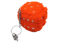 画像をギャラリービューアに読み込む, 新品未使用 CHROME HEARTS クロムハーツ FUZZY DICE ファジーダイス キーリング キーチャーム クロスボール ダガー オレンジ 中古 4b010438