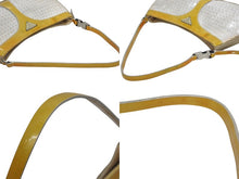 画像をギャラリービューアに読み込む, PRADA プラダ スパンコール メッシュ ハンドバッグ シルバー ゴールド レザー シルバー金具 トライアングルロゴ 良品 中古 4b010439