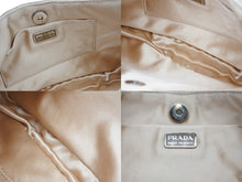 画像をギャラリービューアに読み込む, PRADA プラダ スパンコール メッシュ ハンドバッグ シルバー ゴールド レザー シルバー金具 トライアングルロゴ 良品 中古 4b010439