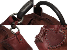 画像をギャラリービューアに読み込む, CHRISTIAN DIOR クリスチャンディオール エスニックライン ホーボー トロッターライン ハンドバッグ ボルドー 美品 中古 4b010440