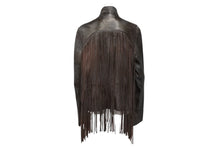 画像をギャラリービューアに読み込む, 極美品 JUST CAVALLI ジャストカヴァリ フリンジレザージャケット ウエスタン イタリア製 レザー ブラウン サイズ46 中古 4b010441
