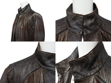 画像をギャラリービューアに読み込む, 極美品 JUST CAVALLI ジャストカヴァリ フリンジレザージャケット ウエスタン イタリア製 レザー ブラウン サイズ46 中古 4b010441