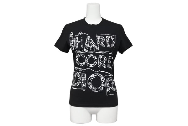 Christian Dior クリスチャンディオール HARD CORE DIOR 半袖Ｔシャツ ブラック コットン 3E16155021 サイズ38 美品 中古 4b010442