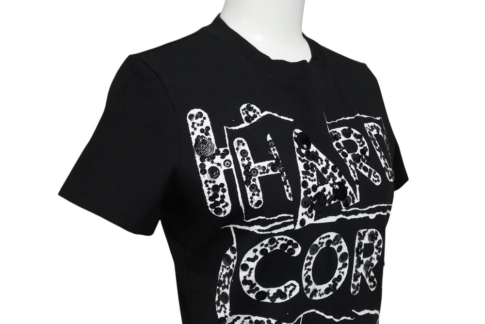 Christian Dior クリスチャンディオール HARD CORE DIOR 半袖Ｔシャツ ブラック コットン 3E16155021 サイズ38 美品 中古 4b010442