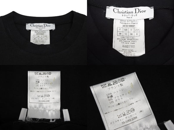 Christian Dior クリスチャンディオール HARD CORE DIOR 半袖Ｔシャツ ブラック コットン 3E16155021 サイズ38 美品 中古 4b010442