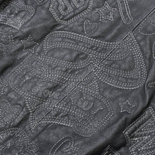 画像をギャラリービューアに読み込む, ROCAWEAR ロカウェア レザージャケット ブルゾン 刺繍 ブラック ヴィンテージ 90s 美品 中古 4b010443