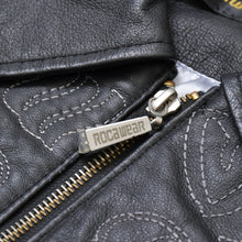 画像をギャラリービューアに読み込む, ROCAWEAR ロカウェア レザージャケット ブルゾン 刺繍 ブラック ヴィンテージ 90s 美品 中古 4b010443