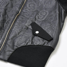 画像をギャラリービューアに読み込む, ROCAWEAR ロカウェア レザージャケット ブルゾン 刺繍 ブラック ヴィンテージ 90s 美品 中古 4b010443