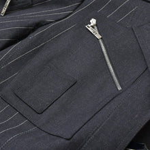 画像をギャラリービューアに読み込む, 極美品 Christian Dior クリスチャンディオール ガリアーノ期 ストライプ ジャケット 4A12022013 サイズ8 ブラック 中古 4b010444